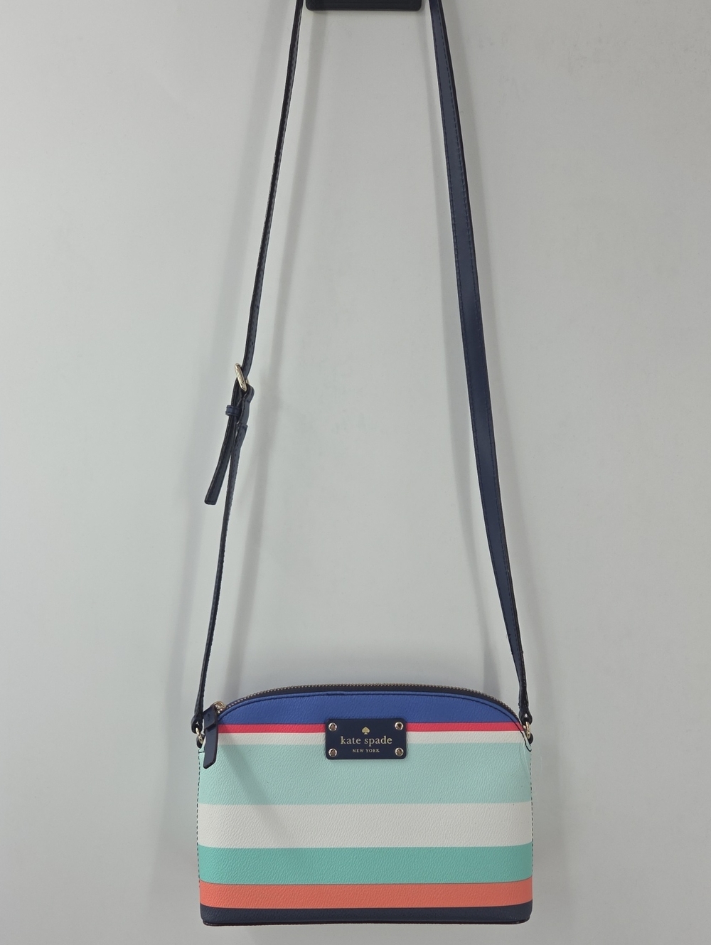 kate spade Small Striped Crossbody Bag in Mint, Navy & Coral
